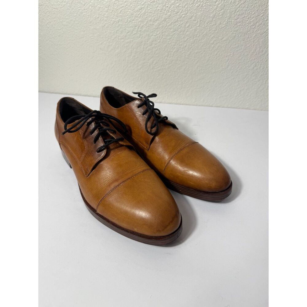 Cole Haan Grand.OS Cap Toe Oxford Men's 12 English Tan Leather Dress Shoes